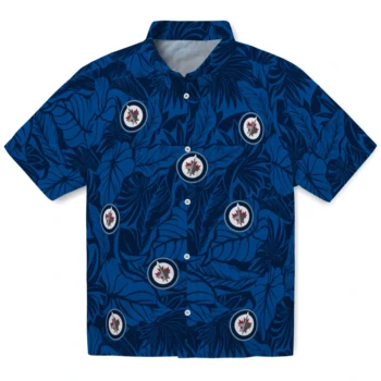 winnipeg jets monstera layer blue hawaiian shirts best selling