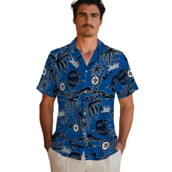 winnipeg jets palm sunset hawaiian shirts fashion forward