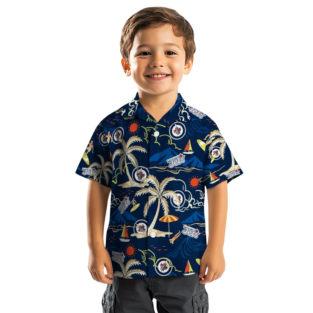 Winnipeg Jets Hawaiian Shirt - Palm Tree Island winnipeg jets palm tree island blue hawaiian shirts top rated