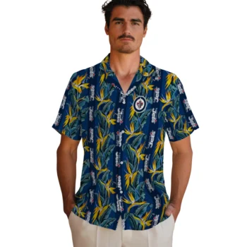winnipeg jets paradise vines blue hawaiian shirts fashion forward