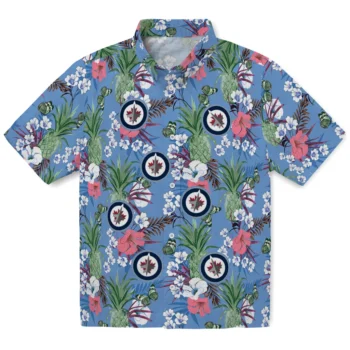 winnipeg jets pineapple bouquet best sky blue hawaiian shirts best selling