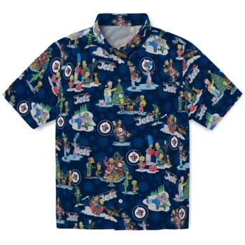 winnipeg jets simpsons christmas blue hawaiian shirts best selling