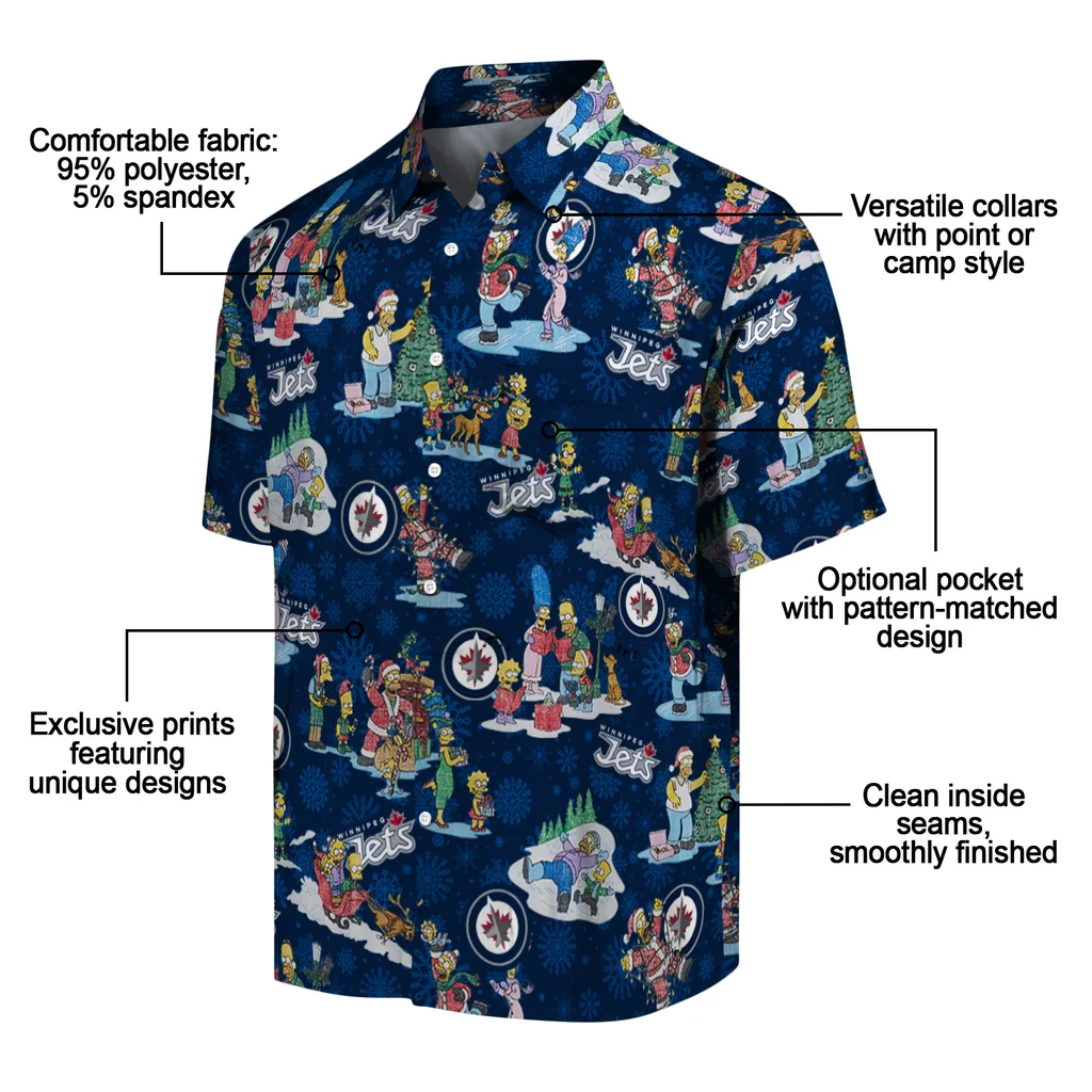 Winnipeg Jets Hawaiian Shirt - Simpsons Christmas winnipeg jets simpsons christmas blue hawaiian shirts new arrival