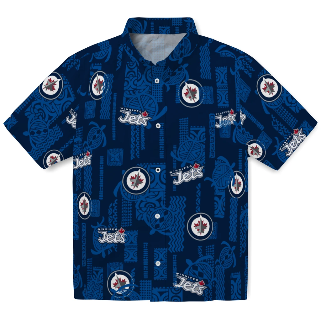Winnipeg Jets Hawaiian Shirt - Turtle Lines winnipeg jets turtle lines blue hawaiian shirts best selling