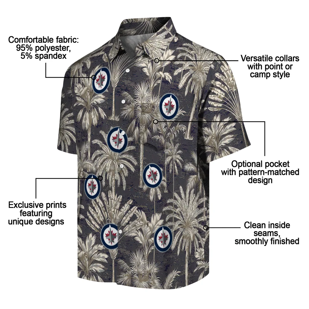 Winnipeg Jets Hawaiian Shirt - Vintage Palm Tree winnipeg jets palm shadows blue hawaiian shirts new arrival