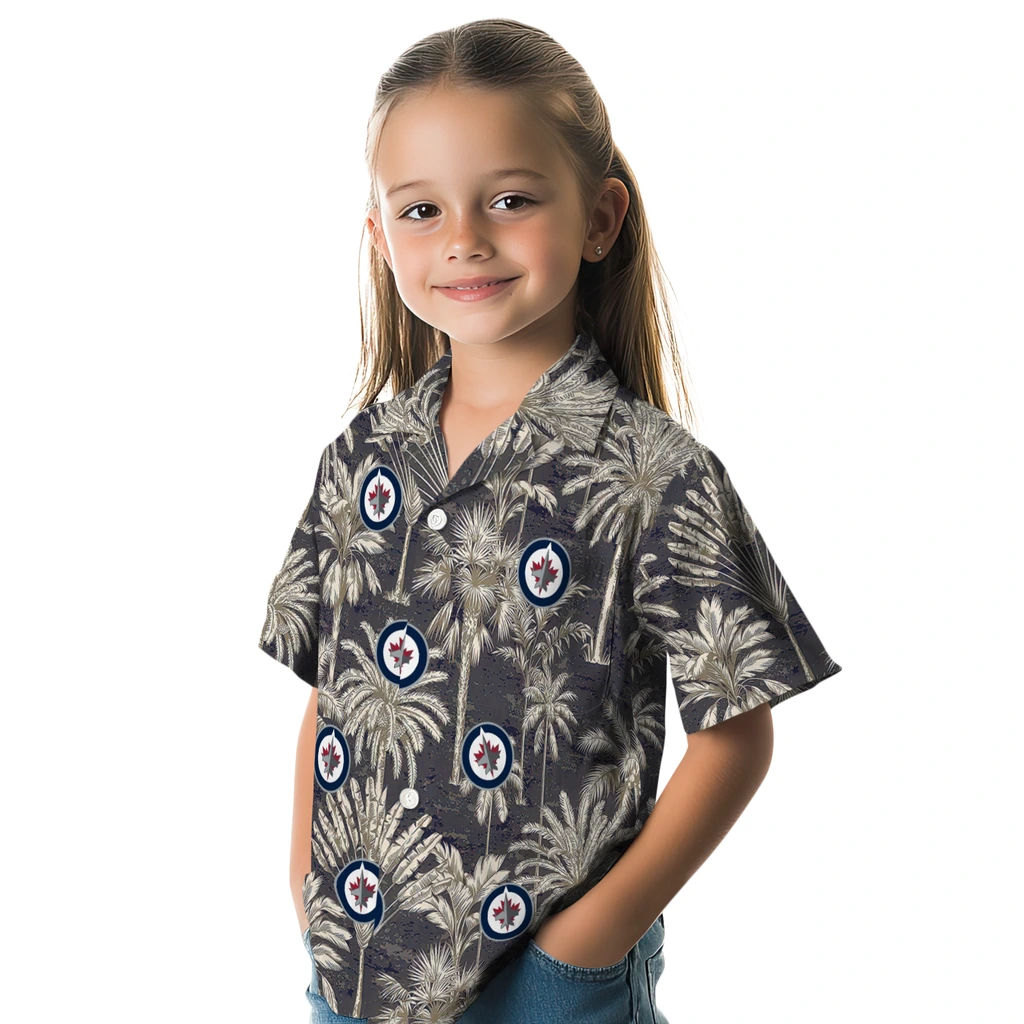 Winnipeg Jets Hawaiian Shirt - Vintage Palm Tree winnipeg jets palm shadows blue hawaiian shirts premium grade