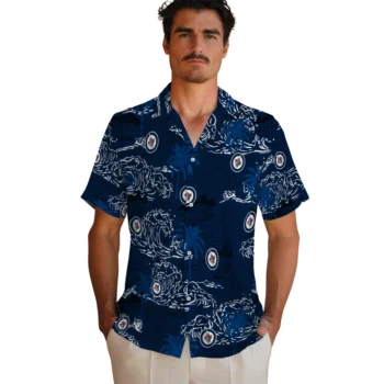 winnipeg jets wave palm blue hawaiian shirts fashion forward