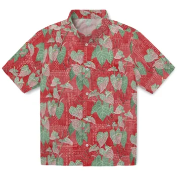 wisconsin badgers anthurium overlay red hawaiian shirts best selling