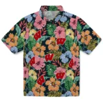 Wisconsin Badgers Hawaiian Shirt – Brilliant Hibiscus Garden