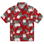 Wisconsin Badgers Hawaiian Shirt – Flamingo and Hibiscus
