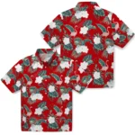 Wisconsin Badgers Hawaiian Shirt – Flamingo and Hibiscus