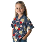 Wisconsin Badgers Hawaiian Shirt – Flamingo Hibiscus