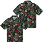 Wisconsin Badgers Hawaiian Shirt – Hibiscus Leaves Pattern