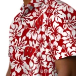 Wisconsin Badgers Hawaiian Shirt – Hibiscus Motif