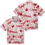 Wisconsin Badgers Hawaiian Shirt – Hibiscus Overlay