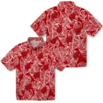 Wisconsin Badgers Hawaiian Shirt – Leaf Outline