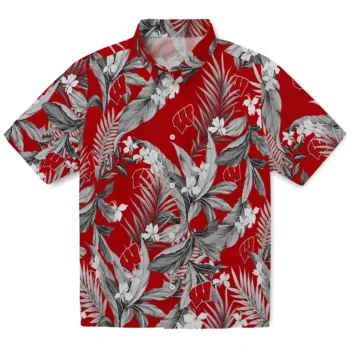 wisconsin badgers palm leaves red hawaiian shirts best selling