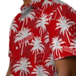 Wisconsin Badgers Hawaiian Shirt – Palm Tree Motif