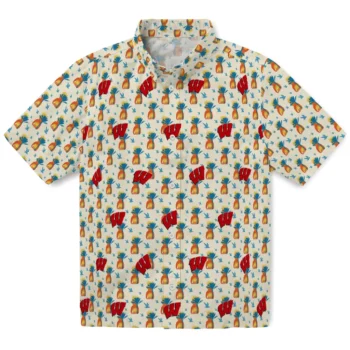 wisconsin badgers pineapple delight beige hawaiian shirts best selling