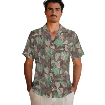 wyoming cowboys anthurium overlay brown hawaiian shirts fashion forward
