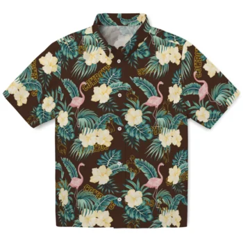 wyoming cowboys flamingo palms brown hawaiian shirts best selling