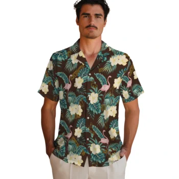 wyoming cowboys flamingo palms brown hawaiian shirts fashion forward