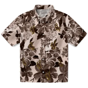 wyoming cowboys hibiscus arrangement brown hawaiian shirts best selling