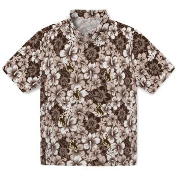 wyoming cowboys hibiscus blooms brown hawaiian shirts best selling