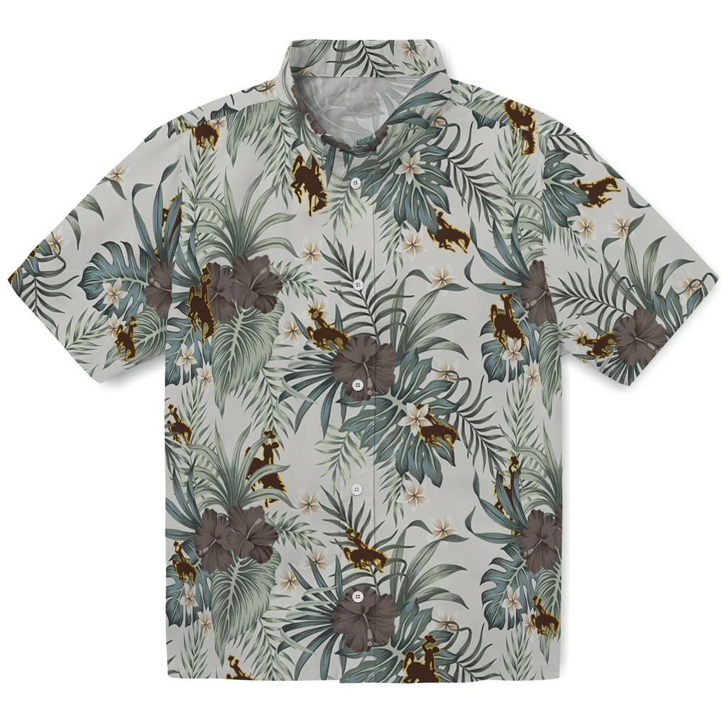 Wyoming Cowboys Hawaiian Shirt - Hibiscus Designs wyoming cowboys hibiscus designs beige hawaiian shirts best selling