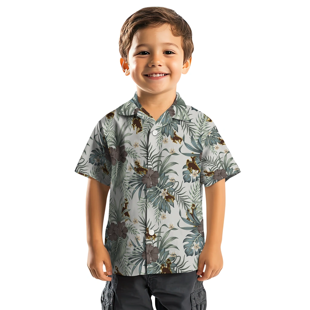 Wyoming Cowboys Hawaiian Shirt - Hibiscus Designs wyoming cowboys hibiscus designs beige hawaiian shirts top rated