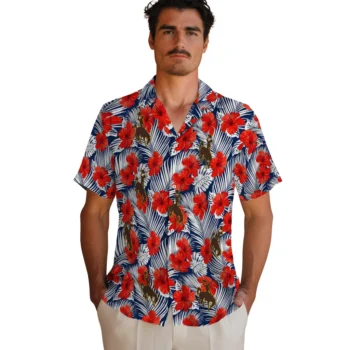 wyoming cowboys hibiscus fiesta red royal blue hawaiian shirts fashion forward