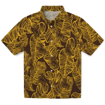 wyoming cowboys leaf outline brown hawaiian shirts best selling