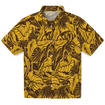 wyoming cowboys monstera layer brown hawaiian shirts best selling