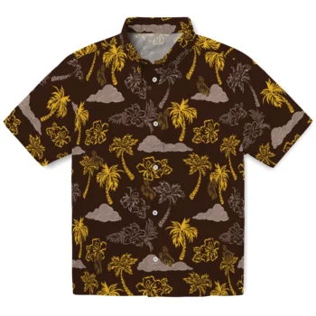 wyoming cowboys palm and clouds brown hawaiian shirts best selling
