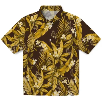 wyoming cowboys palm leaves brown hawaiian shirts best selling