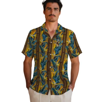 wyoming cowboys paradise vines brown hawaiian shirts fashion forward