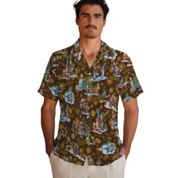 wyoming cowboys simpsons christmas brown hawaiian shirts fashion forward