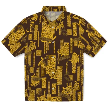 wyoming cowboys turtle lines brown hawaiian shirts best selling