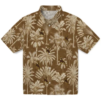 wyoming cowboys palm shadows brown hawaiian shirts best selling