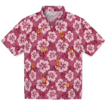 Arizona State Sun Devils Hawaiian Shirt - Hibiscus Cluster