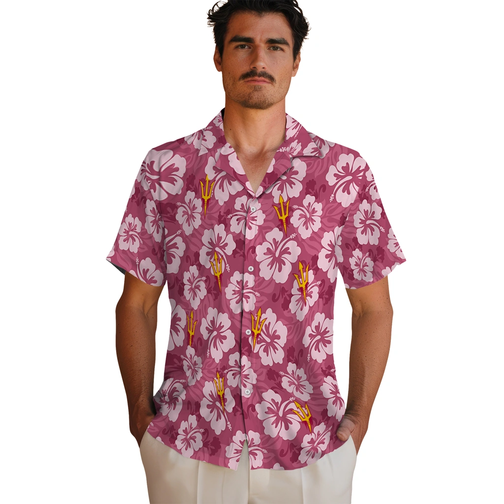 arizona-state-sun-devils-hawaiian-shirt-hibiscus-cluster-maroon-fashion-forward.webp