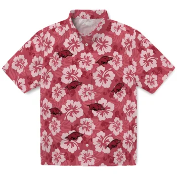 Arkansas Razorbacks Hawaiian Shirt - Hibiscus Cluster