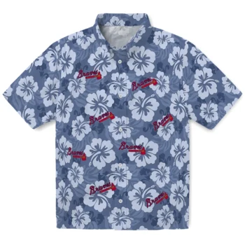 Atlanta Braves Hawaiian Shirt - Hibiscus Cluster