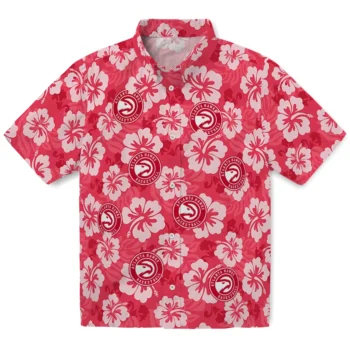 Atlanta Hawks Hawaiian Shirt - Hibiscus Cluster