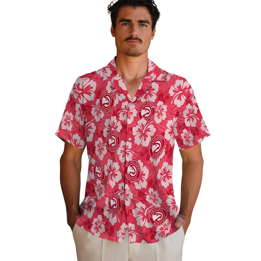 atlanta-hawks-hawaiian-shirt-hibiscus-cluster-red-fashion-forward.webp