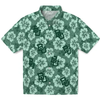 Baylor Bears Hawaiian Shirt - Hibiscus Cluster