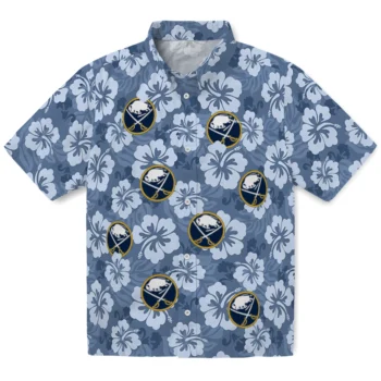 Buffalo Sabres Hawaiian Shirt - Hibiscus Cluster