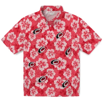 Carolina Hurricanes Hawaiian Shirt - Hibiscus Cluster