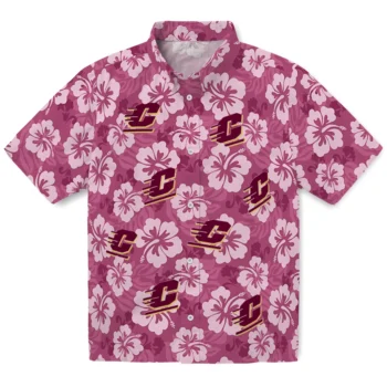 Central Michigan Chippewas Hawaiian Shirt - Hibiscus Cluster