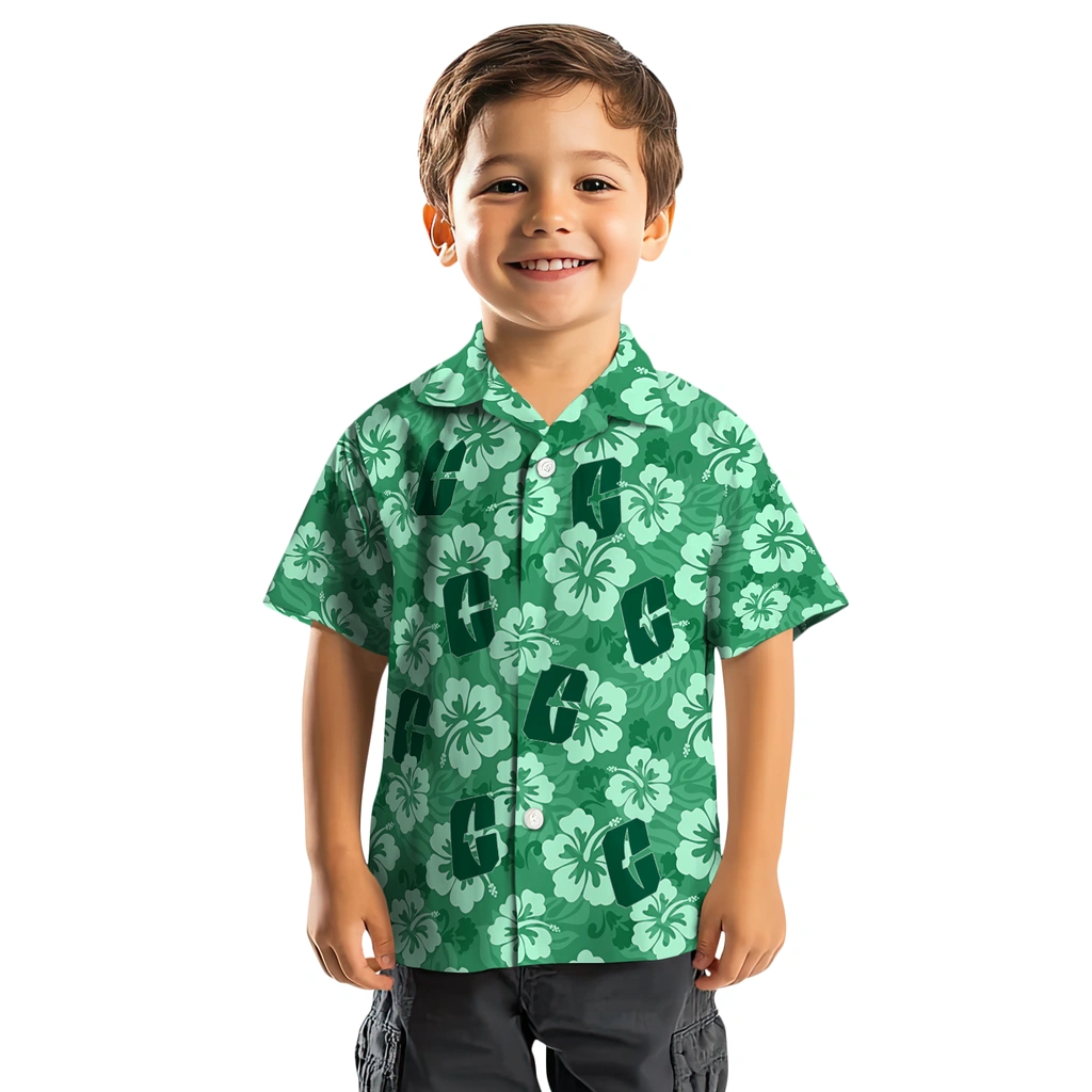 charlotte-49ers-hawaiian-shirt-hibiscus-cluster-green-top-rated.webp